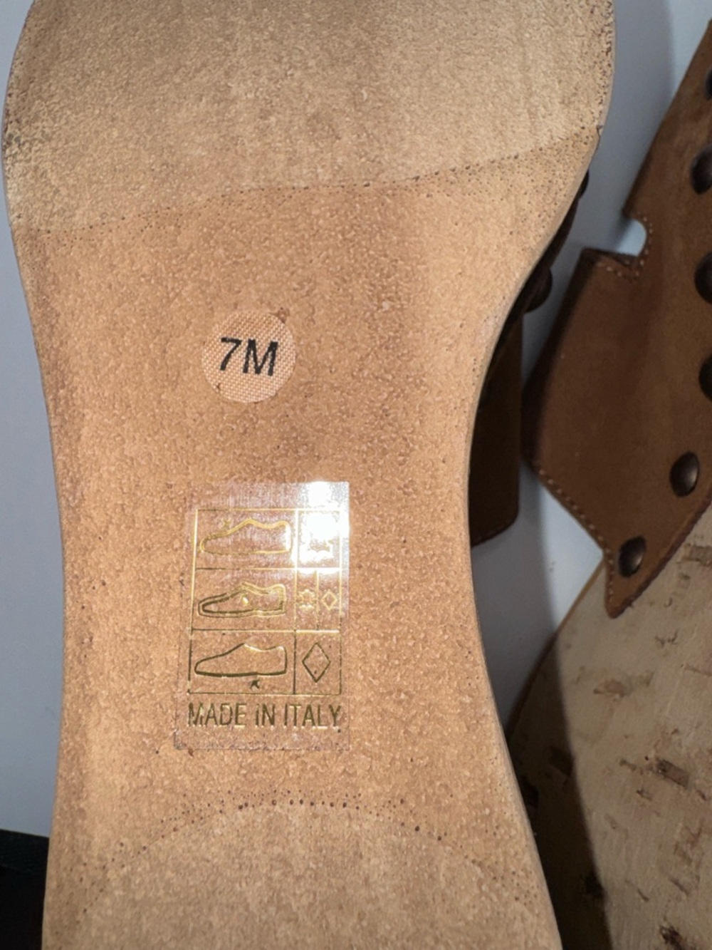 NEW Anna Luisa Amalfi Brown Suede Cork Wedge Sandals Size 7 Made in Italy - Picture 8 of 15